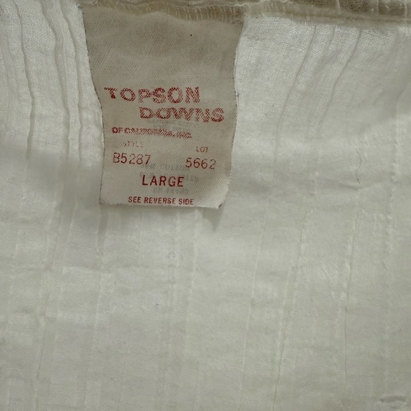 Vintage Topson Downs of California Cream Blouse size Large - Picture 2 of 2